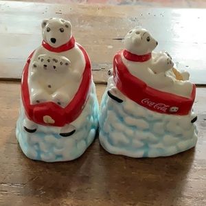 Vintage Coca Cola Polar Bear Salt and Pepper Shakers